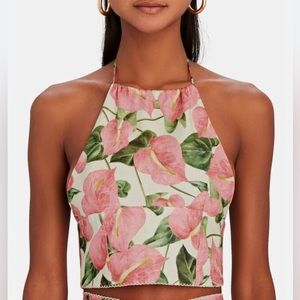 Agua Bendita linen crop halter